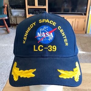 KENNEDY SPACE CENTER Launch Crew BASEBALL CAP Hat Adult Blue NEW Embroidered